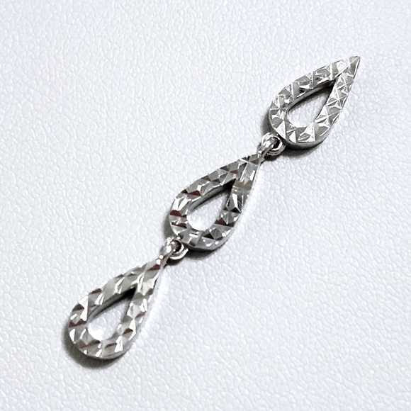 14KW Gold Diamond cut Drop Pendant 1.5" - Picture 6 of 9